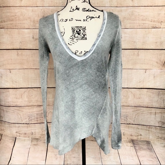 Free People We The Free Long Beach Grey Top Size S - Picture 2 of 10